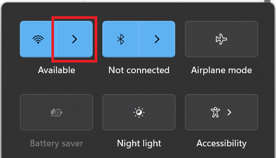 Windows 11 network icon arrow